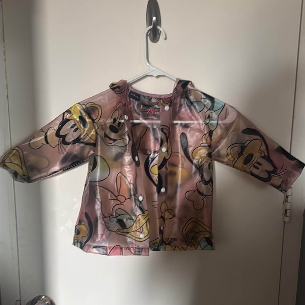 Zara Pink and Yellow Raincoat Lightweight Outdoor Jacket